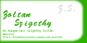 zoltan szigethy business card